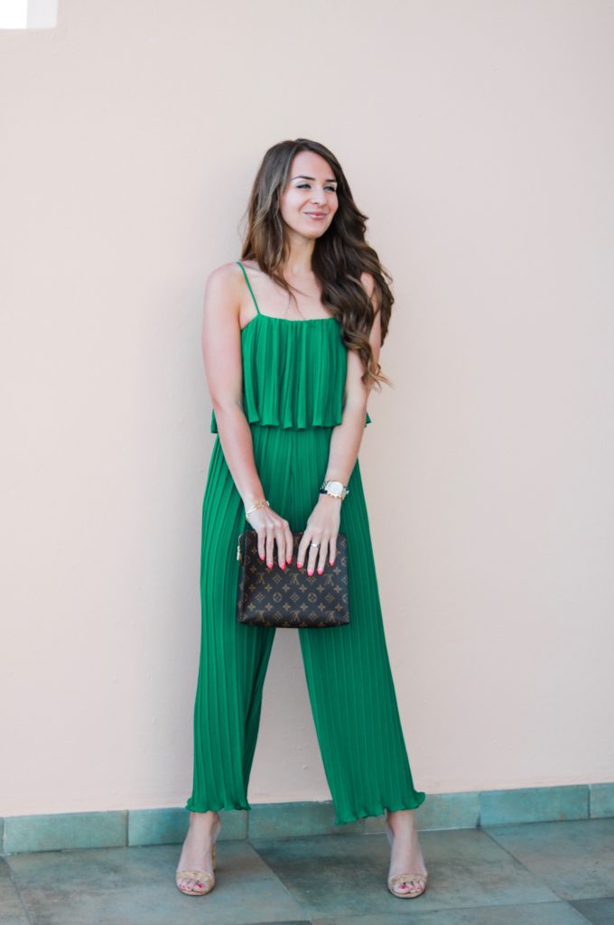 zara pleated jumpsuit with straps